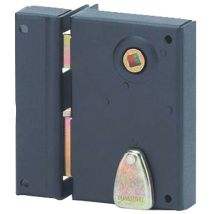 Vertikales Schloss mit Nuss, 4 Zuhaltungen Thirard 70 x 110 mm - 7 mm Vierkant - links - schwarz Epoxy - 143