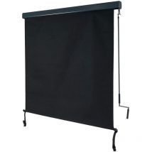 Vertikalmarkise HHG 621, Senkrechtmarkise Sichtschutz Außenrollo Rollo, UV-Schutz 50 Stoff 250x140cm, schwarz