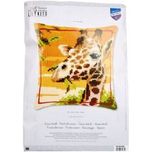 Cuscino a Punto Croce, Motivo Giraffe, Multicolore - Vervaco