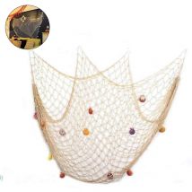 Fischnetz im mediterranen Stil mit Muscheln, Dekoration, Retro-Fotografie-Requisiten, Fischnetz-Wanddekoration - Eosnow