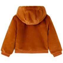 Veste à capuche pour enfants fausse fourrure cognac 92