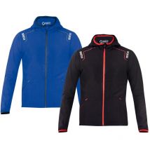 Veste coupe-vent Sparco New Windstopper Wilson avec capuche le'ge're Taille. s noir en tissu de'perlant 100 g/m2 zips enduits avec tirettes