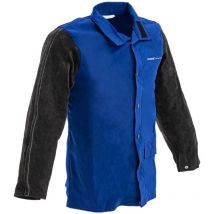 Stamos - Veste de soudeur en satin de coton / croûte de cuir - taille l - noir / bleu Veste de soudure Veste de soudeur en cuir