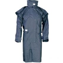 L, Bleu marine: Veste d'équitation en nylon imperméable avec manteau indéchirable, ouverture arrière et capuche amovible