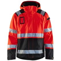 Veste de travail hardshell stretch 2D haute visibilité 4987 - Rouge fluo/Noir 4XL
