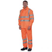 Veste de pluie de signalisation taille l orange 100 % pes