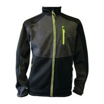 Veste en polaire tricotée taille l vert foncé/noire/citron vert 100 % pes