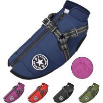 Veste pour chien avec harnais, manteau d'hiver imperméable pour chiens de petite, moyenne et grande taille, manteau chaud pour chien pour chihuahua,