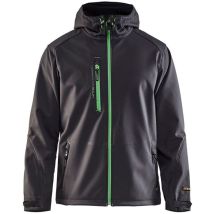 Veste de travail softshell à capuche 4949 - Noir/Vert s