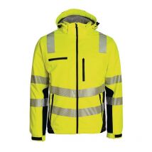 Veste softshell de signalisation d'hiver taille xxl jaune-noir 96 % pes / 4 % élasthanne