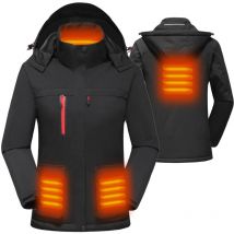 Veste thermique pour femme avec capuche amovible, veste chauffante hivernale, veste chauffante intelligente, noire, taille m