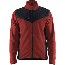 Veste tricotée avec softshell 5942 - Rouge brique/Noir m