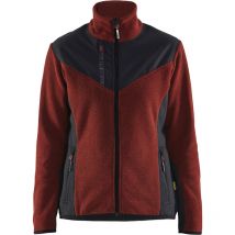 Veste tricotée avec softshell femme 5943 - Rouge brique/Noir s