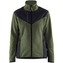 Veste tricotée avec softshell femme 5943 - Vert automne/Noir xxxl