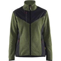 Veste tricotée avec softshell femme 5943 - Vert automne/Noir S