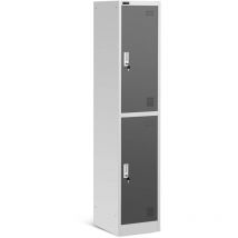 Fromm&starck - Vestiaire Métallique 2 Portes Armoire En Acier Casier Industriel Tringle 4 Clés
