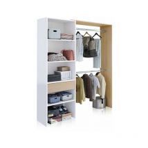 Armario Vestidor Blanco Artik (Blanco Mate) - Roble Canadian (ancho) x 187cm (alto)