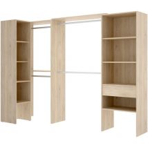 Composición Vestidor esquinero con 1 cajón estantes Natural - suit 1