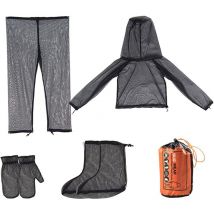 Vêtements complets Anti-tiques Combinaison en Maille Respirante avec Capuche et Sac de Rangement,Vêtements en Maille pour la pêche, Le Jardinage, la