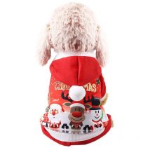 Ensoleille - Vêtements de chien à capuche de Noël, manteau à capuche pour chien de Noël, manteau d'automne et d'hiver pour animaux de compagnie de