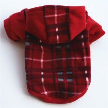 Vêtements pour chiens automne mode pull à capuche polaire petit chien bichon pull chaud(Rouge M)