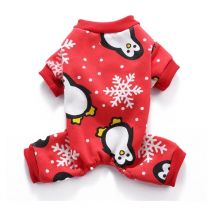 Vêtements pour chiens de compagnie, vêtements de noël, vêtements créatifs d'halloween pour animaux de compagnie(flocon de neige de pingouin rouge l)