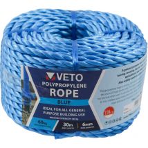 Timco Supplies - Timco Blue Polypropylene Rope - Coil 6mm x 30m (1 Pack)