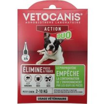 Pipetten - Vetocanis - X4 Pipetten Anti-flöhe Und Zecken Duo 67mg/20mg Für Kleine Hunde