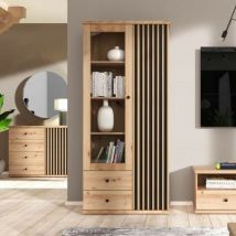 Vetrina 2 ante e 2 cassetti Medan52A colore rovere antracite