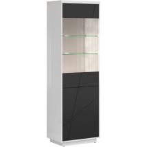 Petits-meubles - Vetrina 2 ante Sven bianco e nero 201cm