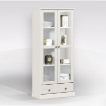 Bissolo Casa - vetrina in legno massello bianco opaco