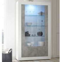 Montefioredesign - Vetrina linea Laila in Bianco Lucido e Cemento