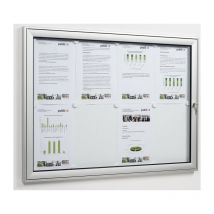 Vetrina porta girevole 16 x din A4 L930xH1275mm telaio, angolo, interno WSM