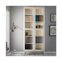 Abitare - Vetrina 203 cm bianco opaco e rovere - Fidenza