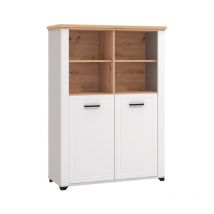 Vetrina 'vigo' bianca e quercia, 103,5x41x143 cm