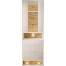 Bim Furniture - Vetrina visionary 180 cm bianco lucido / rovere wotan