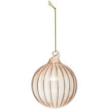 Guaina di natale in vetro 80 mm con striatura marrone - Atmosphera créateur d'intérieur