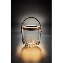 Krinner Lumix Deco Glass Basic Lampada Solare-lanterna Con Porta Usb Vetro 0,16w Trasparente 14,5x15cm