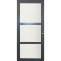 Gd Menuiseries - Vetro rivestito grigio antracite Porta scorrevole larghezza 73 + 2 gusci installati
