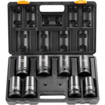 Vevor - 1' Drive Impact Socket Set, 8 Piece Deep Socket Set Metric 27-41mm, 6 Point Cr-Mo Alloy Steel for Auto Repair, Easy-to-Read Size Markings,