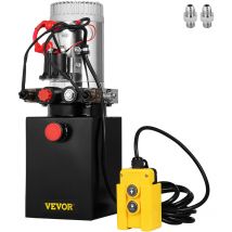 Pompe Hydraulique 12 v 4 l, Pompe Hydraulique Remorque Double Effet, Reservoir en Metal Demarrage Rapide Debit deHuile Rapide Aucune Fuite, Remorque