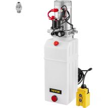 Pompe Hydraulique 12 v 8 l, Pompe Hydraulique Remorque Simple Effet Reservoir Plastique, Demarrage Rapide Debit deHuile Rapide Aucune Fuite, Remorque