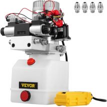 Pompe Hydraulique 12 v 4.5 l, Pompe Hydraulique Remorque Double Effet et Double Solenoïde, Pompe Hydraulique Electrique Reservoir Plastique,