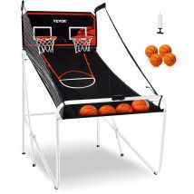 2,05 m Indoor-Basketballspiel für 2 Spieler, Basketballautomat, Baskeltballständer mit 4 Bällen & 8 Spielmodi & 2 Basketballkörben, Anzeigetafel &