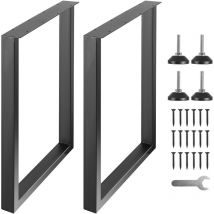 Vevor 2er-Set Tischkufen 711mm hoch Tischgestell 454kg Tragfähigkeit Tischbeine aus Kohlenstoffstahl Möbelfüße Schwarz Tischuntergestell Ideal für