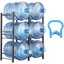 VEVOR 3 Tiers Water Jug Holder, 5 Gallon Water Bottle Holder, Double Row Water Bottle Rack for 6 Bottles, Heavy Duty Water Jug Rack for Kitchen,