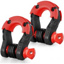 3/4' D-Ring Shackle, 2 Pack Alloy Steel Shackles 66139 lbs (30 Ton) Break Strength with 7/8' Screw Pin, Isolators & Washers, Heavy Duty Off Road