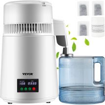 Distillateur deEau 4 l Machine a Eau Distillee 1 L/h Machine a Distiller lEau Inox Alimentaire Sur Temperature 30-108 °C Minuterie 0-99 h Recipient