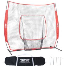 Vevor - 7x7 ft Baseball Softball Practice Net, Portable Baseball Training Net for Hitting Batting Catching Pitching, Backstop Baseball Equipment