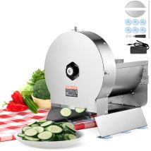 Vevor Affettatrice Elettrica per Verdure, Affettatrice Commerciale Spessore 0-12 mm, Convertibile a Manuale, Affettatrice per Alimenti in Acciaio